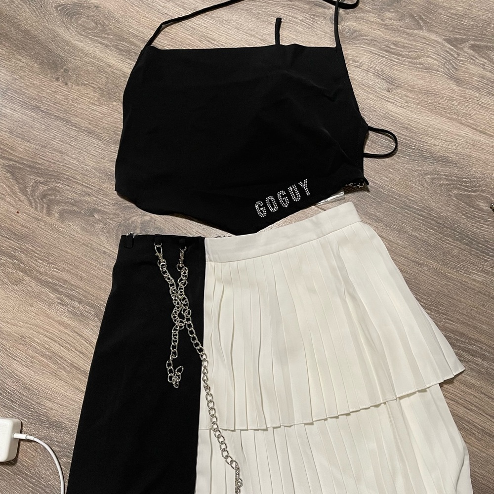SOLD GoGuy clothing halter, skirt, earrings rave